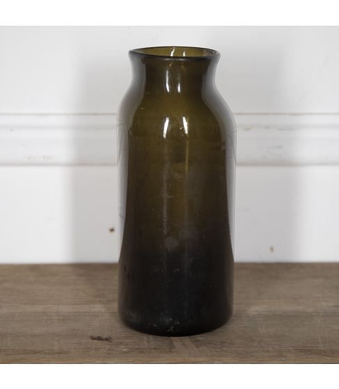 Small 19th Century French Green Glass Jar