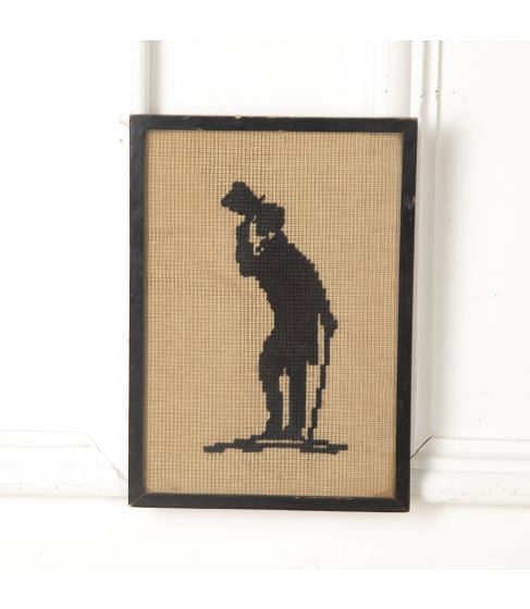 19th Century English Silhouette Needlepoint