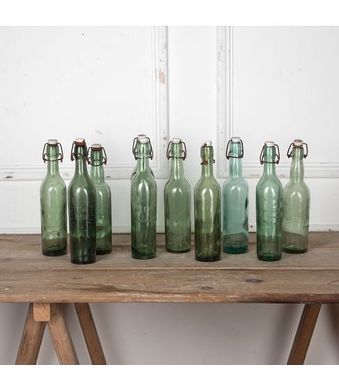 Collection of Ten Late 19th Century French Beer Bottles