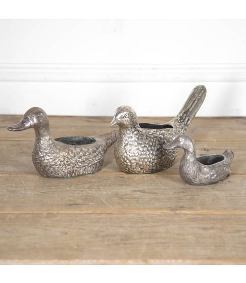 20th Century Set of Three Silver Ducks