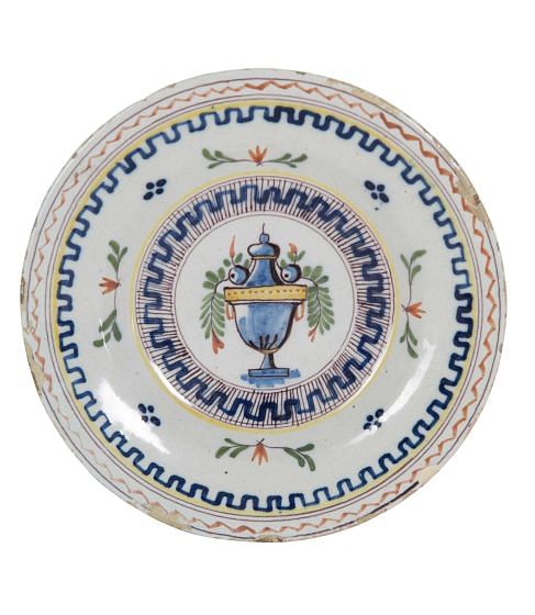 18th Century Tin Glazed Plate