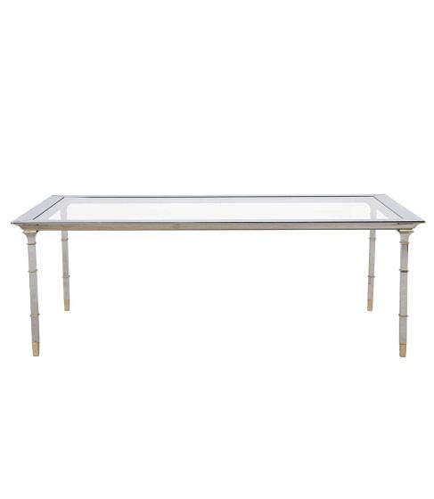 Chrome and Gilded Metal Table
