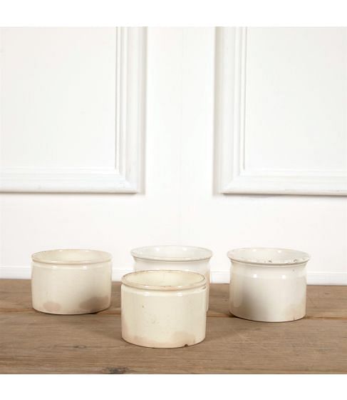 Medium French White Porcelain Pate Jars