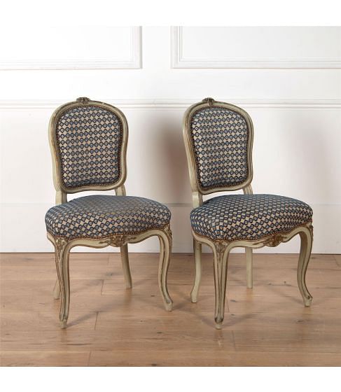 Pair of French Original Painted Chairs CH3562449