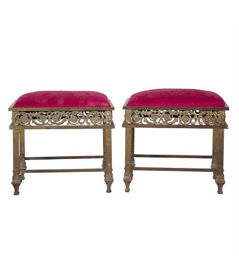 Pair of Brass Stools