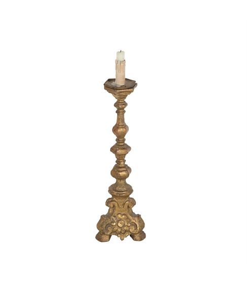 French 18th Century Carved Giltwood Candlestick