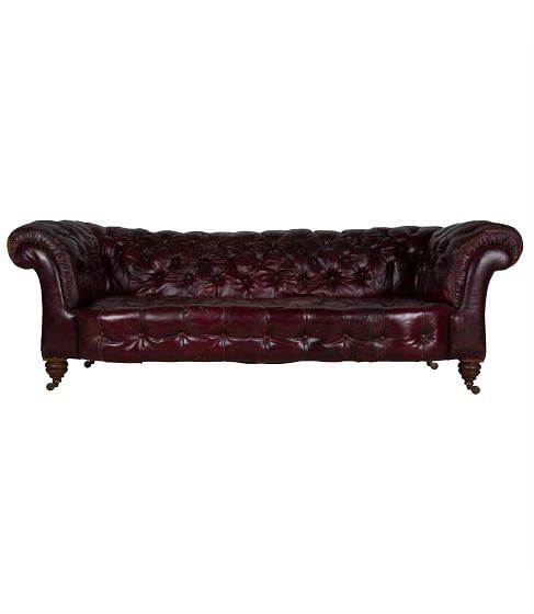 Victorian Red Leather Chesterfield