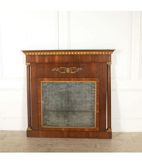 Italian Early 19th Century Mahogany and Giltwood Carved Mirror