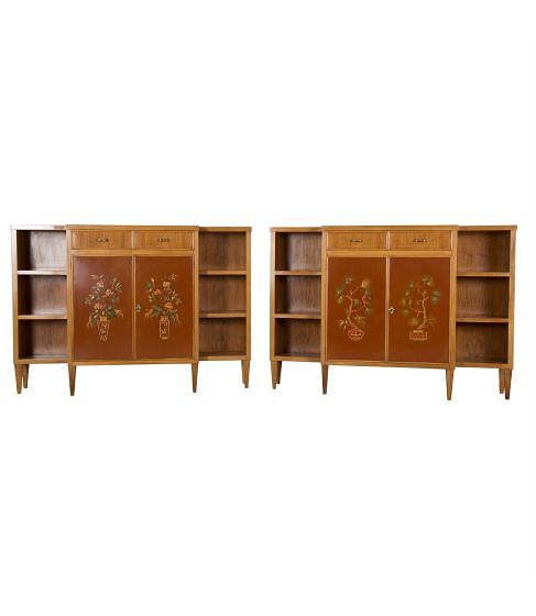 Pair of 20th Century Walnut Bookcases