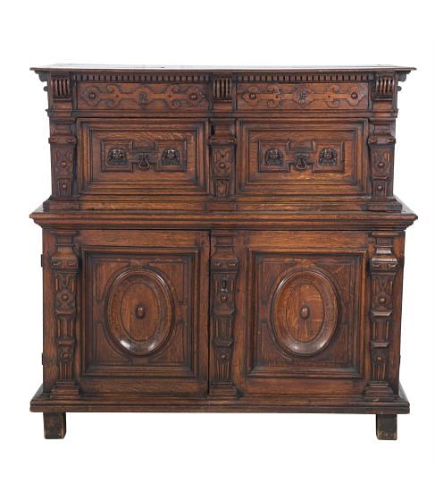 17th Century Carved Oak Enclosed Chest