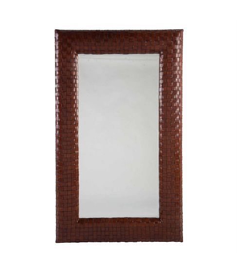 Woven Leather Framed Mirror
