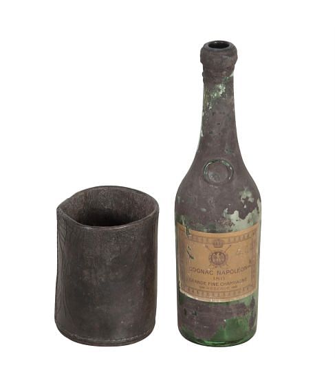 18th Century Bottle and Leather Stand