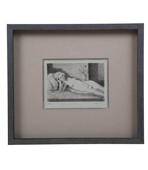 Etching of Reclining Nude by Maurice Asselin