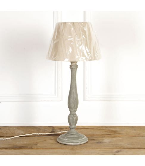 French Table Lamp with Neutral Shade