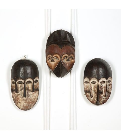 3 Wooden Nigerian Masks
